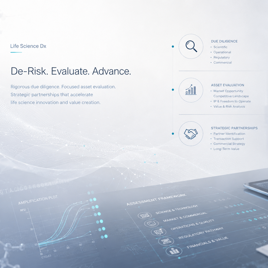 De-Risk, Evaluate, Advance — diagnostics commercialization framework